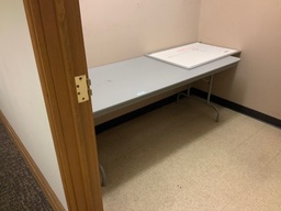 [#C8-72] Folding Table, Grey Laminate Top, Grey Frame, 30x72