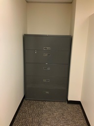 [#D12-68] Lateral File, 42W, 5-Drawer, Dark Grey