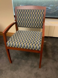 [#B8-3] Guest Chair, Wood, Upholstered Seat and Back, with Arms