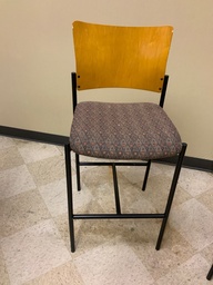 [#B4-72] Guest Chair, Café Stool, Upholstered Seat, Wood Back, without Arms