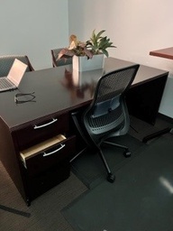 [#E4-121] Executive Desk, Brown 72x36