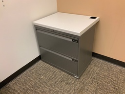[#D6-82] Lateral File, 30W, 2-Drawer, Charcoal w/ Laminate Top