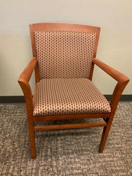[#B8-119] Guest Chair, Wood, Upholstered Seat and Back, with Arms