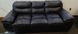 [#B6-6] Black Leather 3-Seat Sofa
