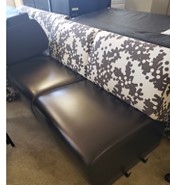 [#B6-21] Black Leather Couch with Black/White Pattern (60x30)