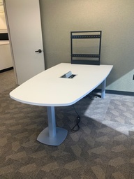 [#C7-129] Conference Huddle Table, Trapezoid, 36x78x48 w/ AV Mount