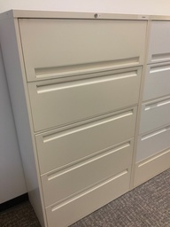 [#D12-7] 36"W 5-Drawer Lateral File, Putty