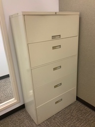 [#D12-25] Lateral File, 36W, 5-Drawer, Putty