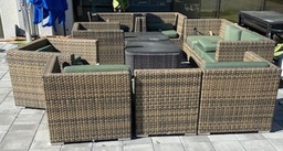 [#B3-155] 8-Piece Green Outdoor Seating 