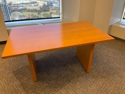 [#E7-GP35 Pic # (162)] Executive "U" Group - "D" Top Desk, w/ Center Drawer, Credenza w/ Double Lateral File &amp; BBF, Right Hand - Light Maple - NO HUTCH or STORAGE