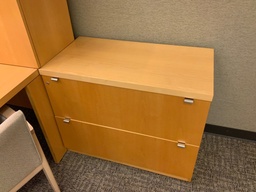 [#D6-GP35 Pic # (203)] Lateral File, 42W, 2-Drawer, Putty w/ Oak Laminate Top