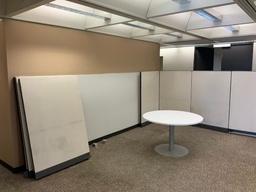 [#C5-GP33 Pic # (29)] Conference Table, 36"R, Contemorary, Laminatre Top, Single Column Pedestal Base