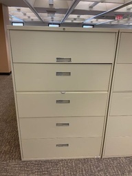 [#D12-GP33 Pic # (134)] Lateral File, 42W, 5-Drawer, Putty