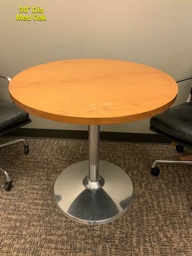 [#C7-114] Conference Table, 30"R, Contemorary, Wood Top, Pedestal Base