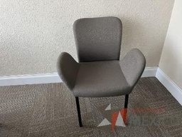 [#B8-3] Silla de visita, asiento y respaldo en tela color gris  