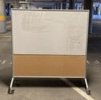 [#F8-29] Rolling Board One Side All Tack Board, One Side Half Tack Board Half White Board (60W 66H)