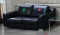 [#B7-26] Vinyl sofa, black | Sofá de vinilo, negro