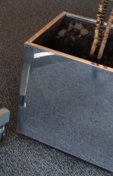 [#J5-167] Metal pot, silver | Maceta de metal, plateada