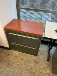 [#D6-27] 2 DRAWER W/WOOD TOP 