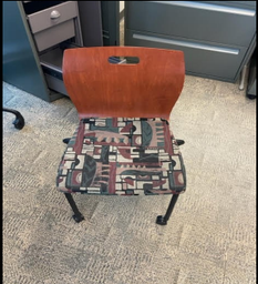 [#B8-47] SIDE CHAIR - WOOD AND PATTERNED