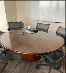 [#C4-15] GLASS TABLE - ROUND