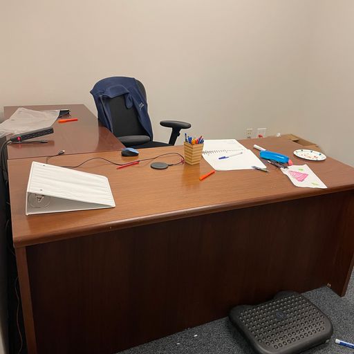 L shaped desk - cherry