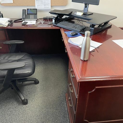 L shape mahagony desk