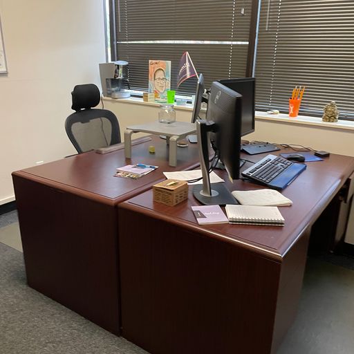 Double ped cherry desk