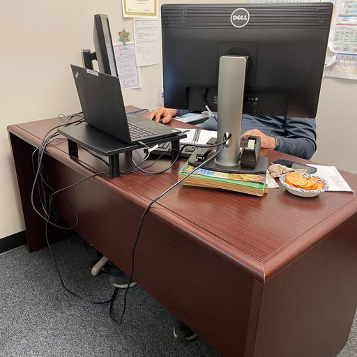 Double ped cherry desk