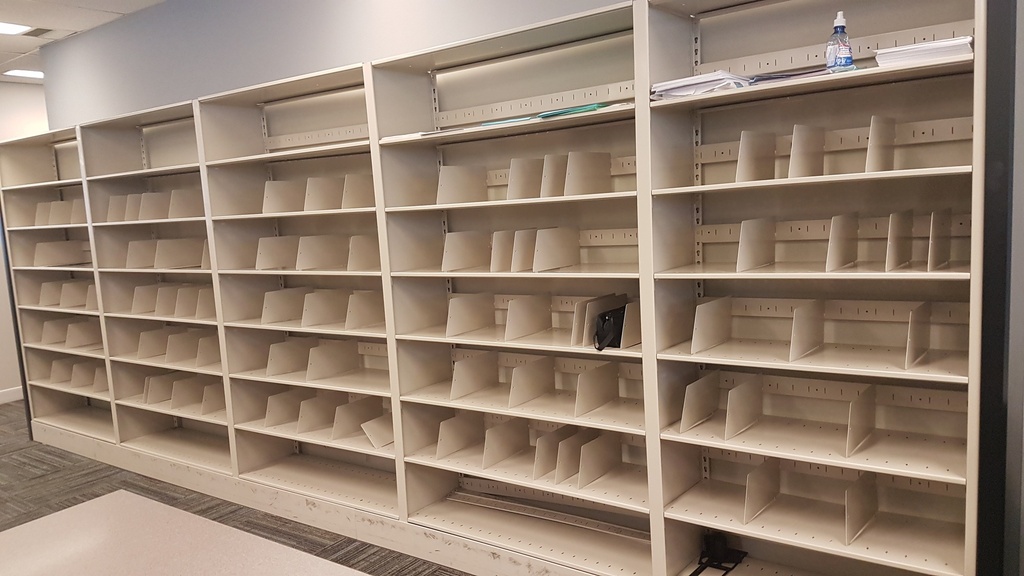 7 shelf high density filing, metal