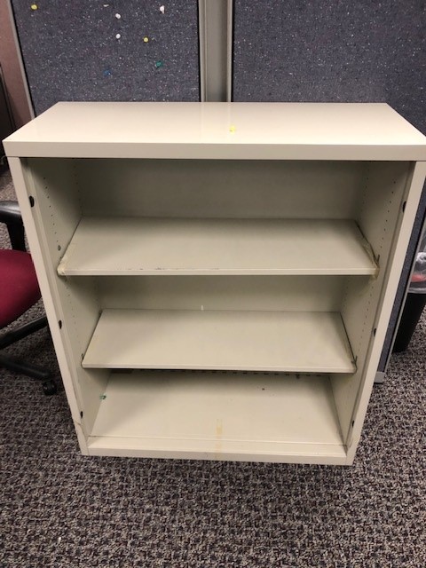 3 shelf bookcase tan
