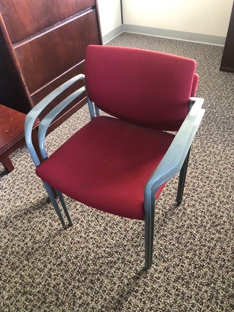 stack chair red &amp; gray