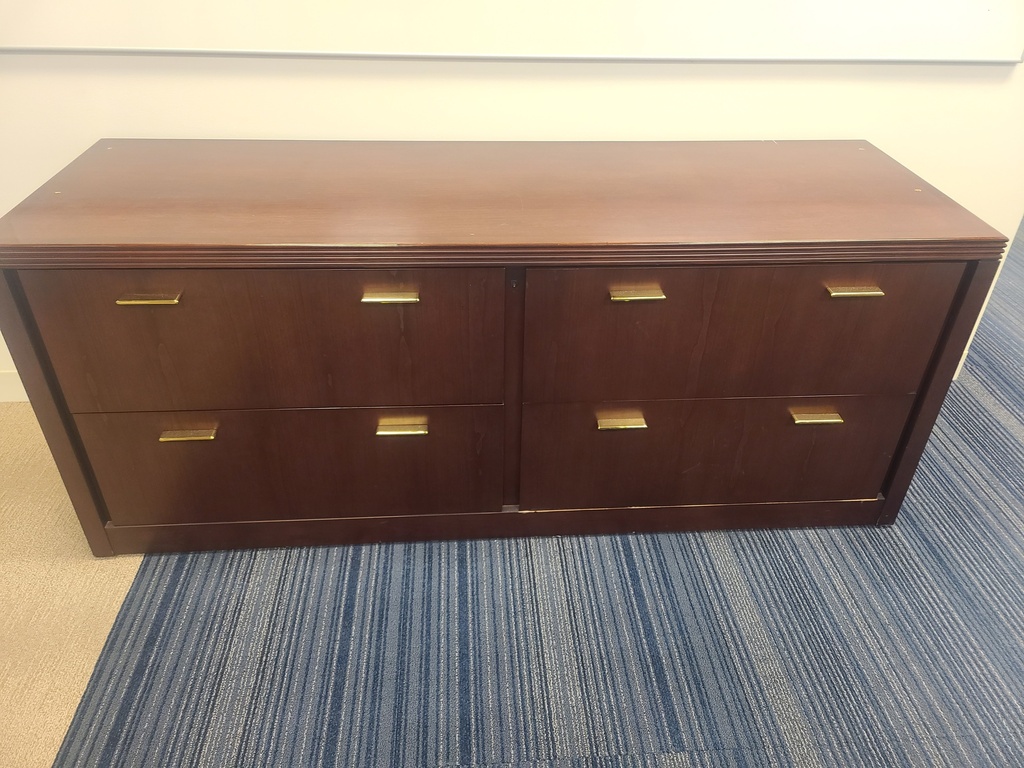 Credenza, cherry wood, gold hardware, 72"X29.5"X24"