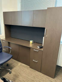 Exec. Credenza, Hutch &amp; Wardrobe Set