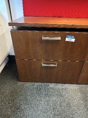 #38 - LHR 2 drawer file cabinet / attached to return worksurface30 x 17 x 26.5