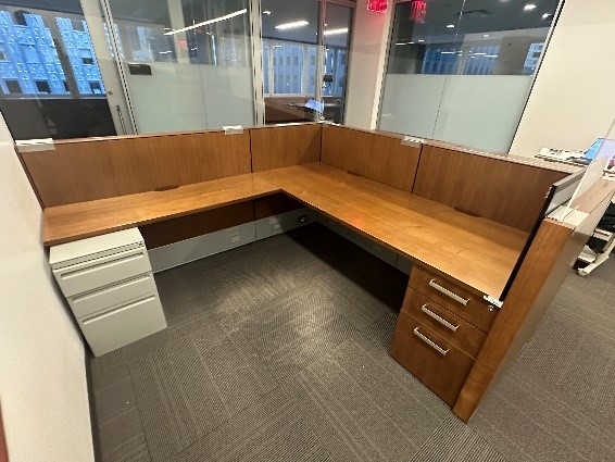 #64 - Wooden Work Station/ 17 and 30 in work space length 84 x 87 x 42