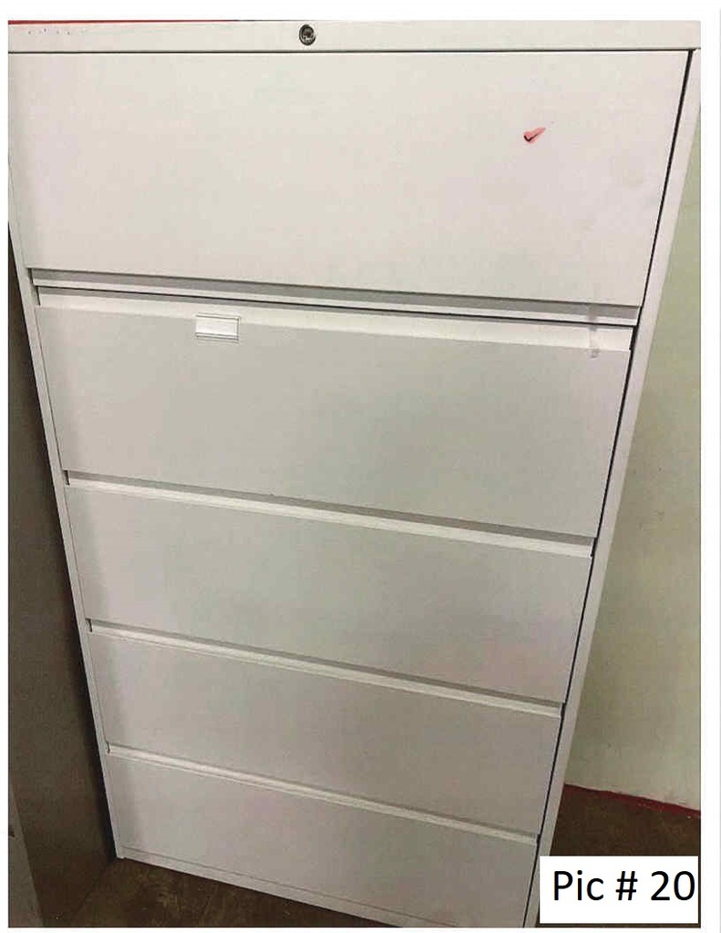 5 - Drawer Lateral File Single Lock36" x 18" x 63"