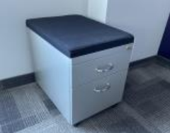 Filing cabinets on casters with black top