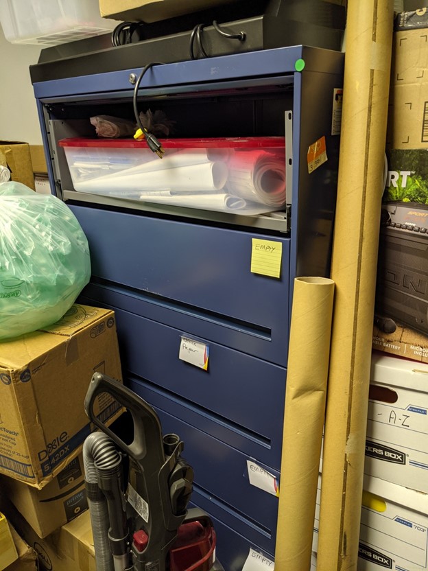 Blue 5-Drawer Lateral Filing Cabinet (7')