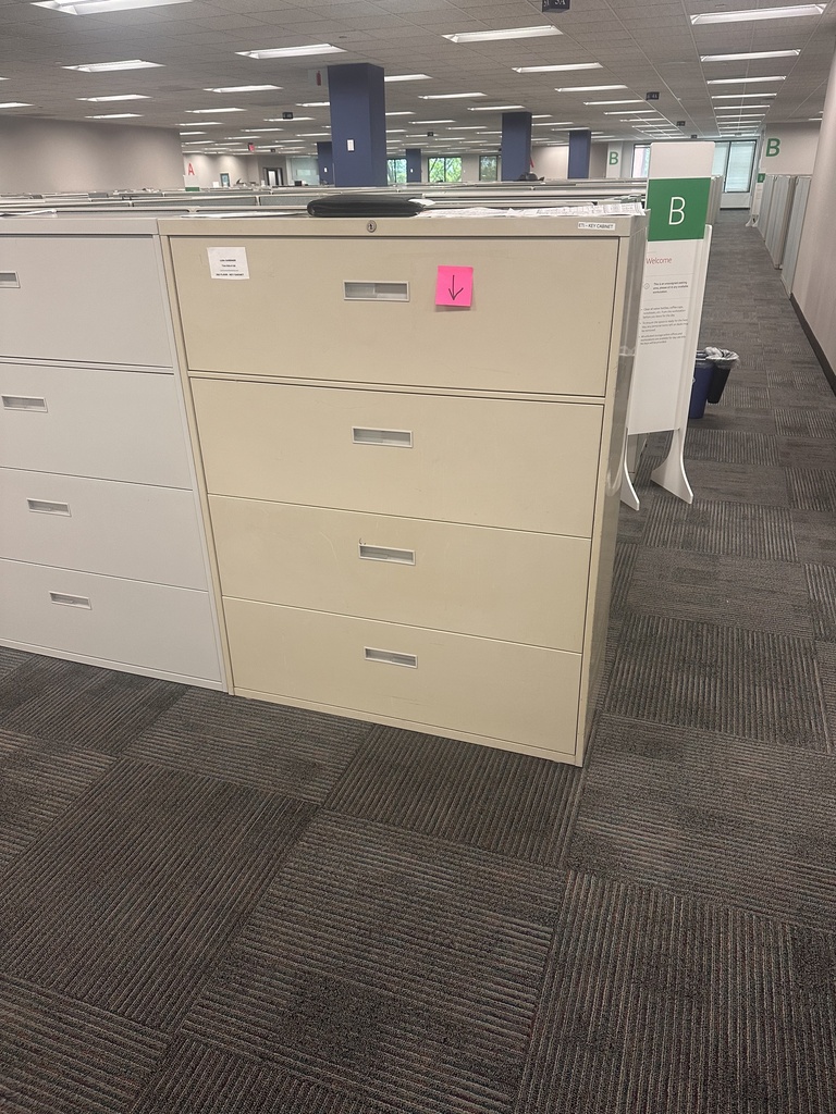 File cabinet, 4-drawer, tan, 42"