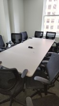 Rectangular tables Of various sizes.