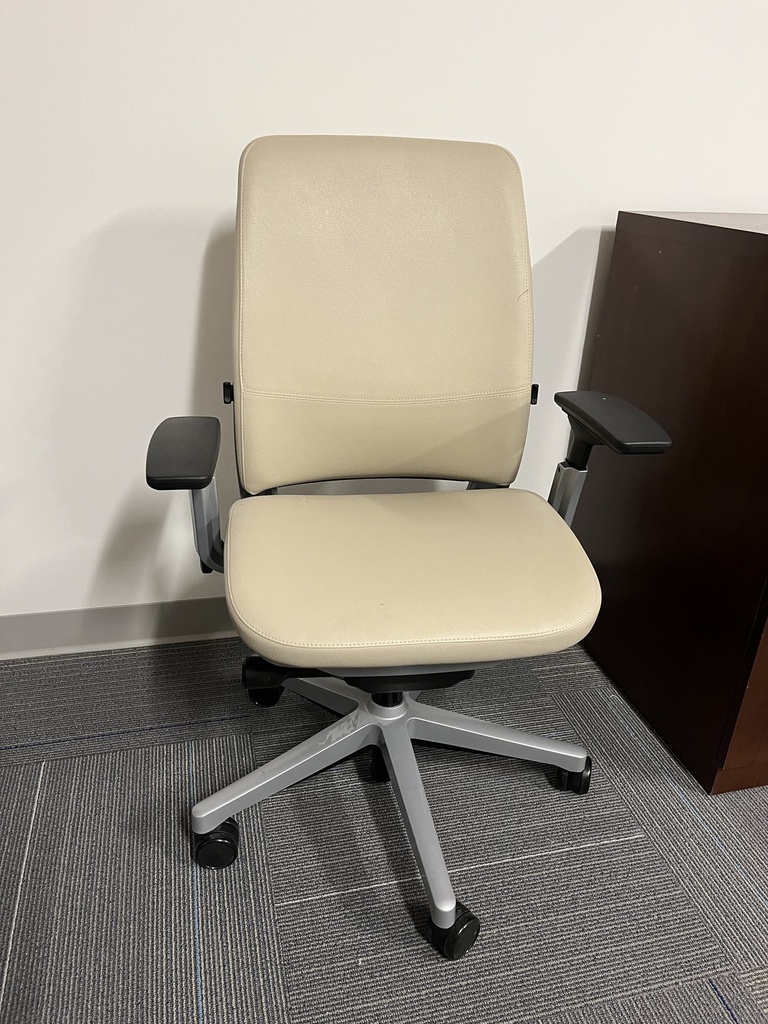 Task chair, beige leather