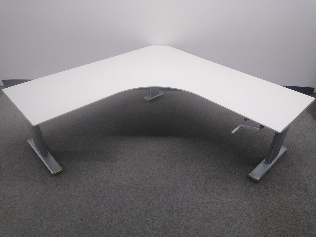 Corner height-adjustable desk, manual