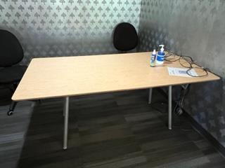 Wood Table w/ Chrome Legs - 3'X6'