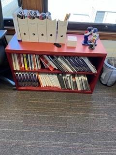 2-high Metal Bookcase w/ wood top - 42"W