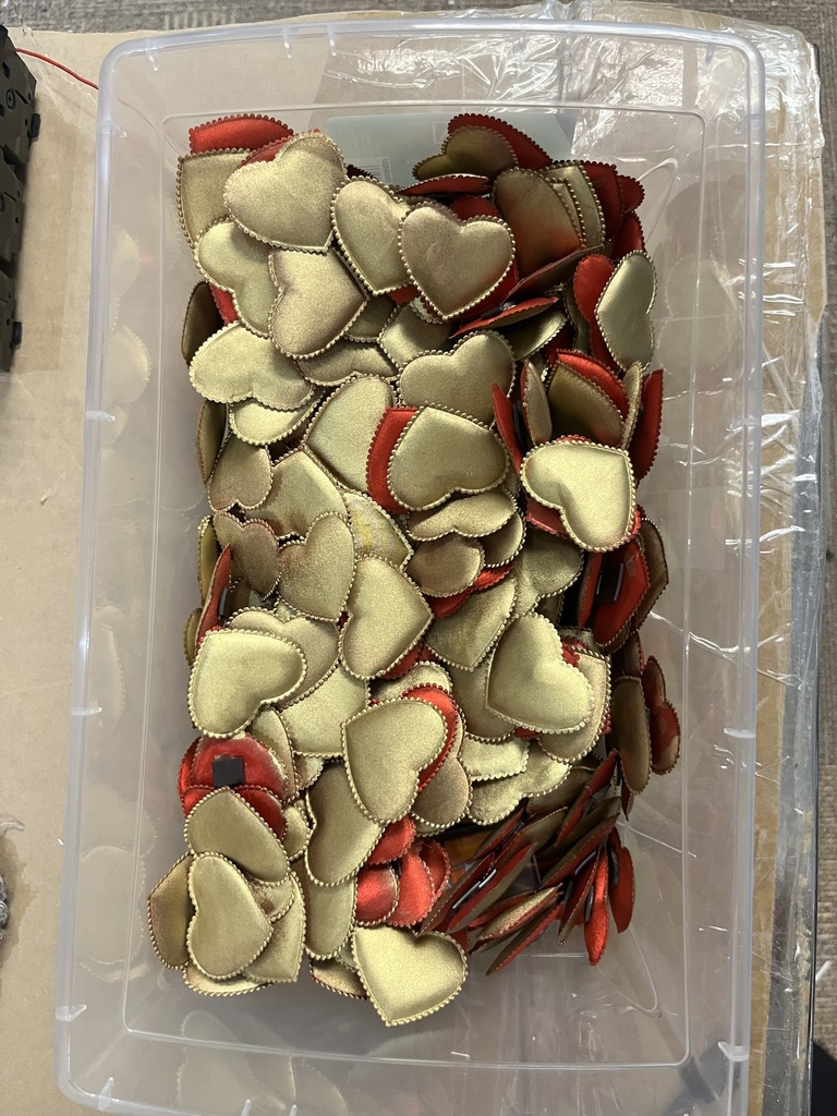 Bin of heart magnets