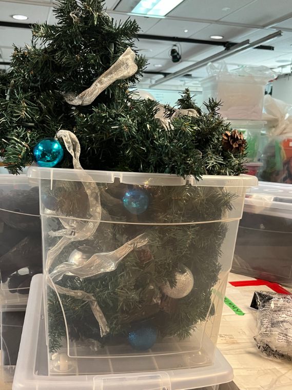 Bin of garland
