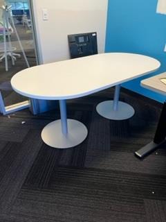 Hi Top Meeting table / 4'W x 8'L x 42"H w/ disc Base