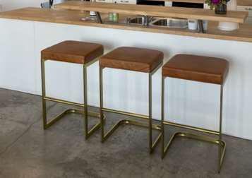 Brown Leather Stools