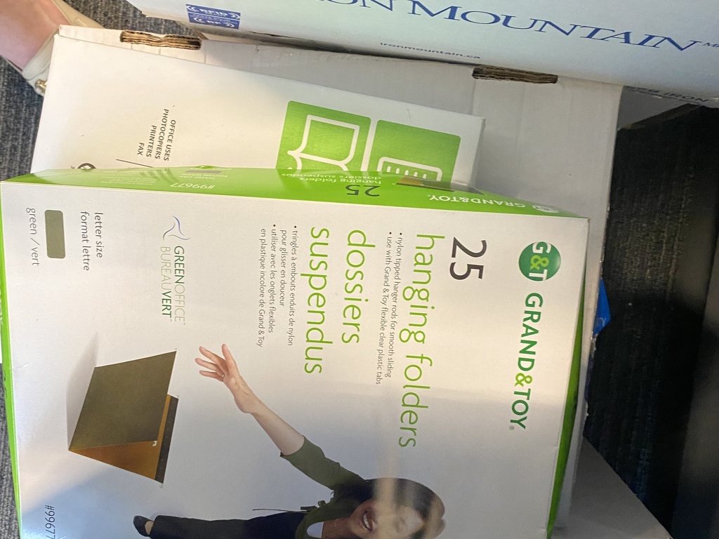 Box of Hanging Folders and Misc. Items